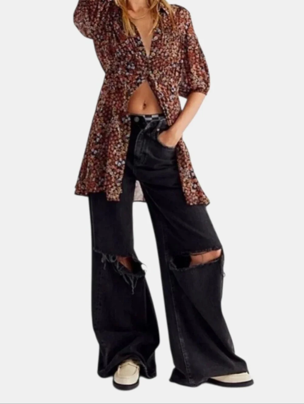NWT Free People 'Bonnie' Retro Floral Dress